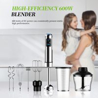 Blender celup dengan pengocok telur dan pencincang Mixer tangan Mode Turbo isi ulang
