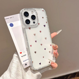 Coque pour iPhone 17 Pro Max, étui souple tendance et élégant avec un cœur scintillant et de grands trous, coque de téléphone antichoc - Product Image 5