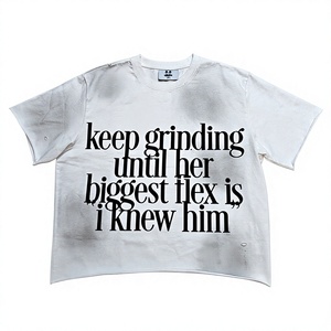 Camiseta Corta Cuadrada para Hombre, Estilo Vintage, Lavado Ácido, Dobladillo sin Rematar, Algodón Blanco de 220 g/m², con Logotipo Personalizado por Impresión DTG - Product Image 1