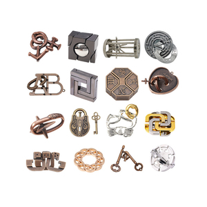 Intelligence Unbuckle Puzzle Lu Ban <span class=keywords><strong>Kong</strong></span> <span class=keywords><strong>Ming</strong></span> alliage fer à cheval neuf anneaux consécutifs cerveau brûlant enfants cadeau jouet - Product Image 1