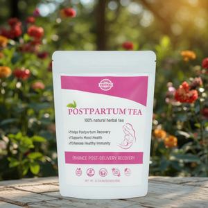 Thé post-partum à la framboise et au gingembre 100% naturel Chinaherbs, équilibre hormonal féminin, thé aux feuilles de framboise, soins post-partum - Product Image 1