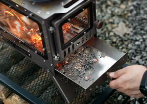 موقد حرق خشب التيتانيوم النقي محمول خفيف للغاية مع حقيبة حمل وصندوق مدخن للتخييم الحديث في الهواء الطلق للشواء - Product Image 2