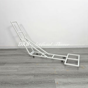 Décoration d'événements, support de remorque pliable, cadre blanc, support en métal, arche métallique, accessoires de décoration de mariage avec roues - Product Image 2