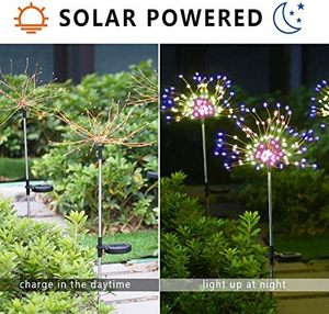 Led năng lượng mặt trời pháo hoa Đèn Ngoài Trời dây đồng chuỗi vườn trang trí đầy màu sắc DIY cảnh quan con đường cho sân sau - Product Image 6