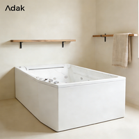 Baignoire de massage rectangulaire d'intérieur, autoportante, portable, en acrylique, avec drain, écologique, garantie 5 ans, facile à nettoyer, profonde