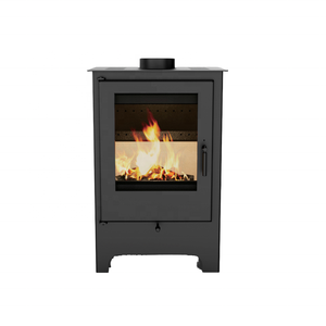 Stufa <span class=keywords><strong>a</strong></span> <span class=keywords><strong>Legna</strong></span> da Interno Moderna ed Ecologica, 5.5KW, 84% di Efficienza, con Alimentazione Secondaria dell'Aria per il Riscaldamento - Product Image 1