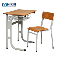 Chaise de bureau scolaire individuelle, mobilier scolaire, table en bois avec structure robuste, chaise de bureau durable pour étudiant, pour l'étude à domicile