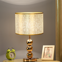 Lampe de bureau LED AC minimaliste américaine plaquée or pour salon, chambre à coucher, chevet, éclairage moderne à économie d'énergie, garantie de 3 ans