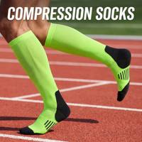 Chaussettes de compression personnalisées, chaussettes de compression sportives pour hommes et femmes, circulation sanguine, course à pied, marathon, basketball, soutien à la récupération, OEM