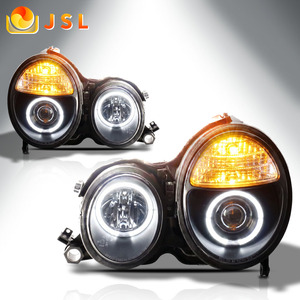 Faro Delantero LED Angel Eyes con Carcasa Negra para Benz <span class=keywords><strong>W210</strong></span> E200 E230 <span class=keywords><strong>E240</strong></span> E280 E320, Años 1999-2001, SN - Product Image 1