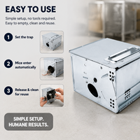 Trampa para Ratones Reutilizable de Metal Resistente, Trampa Humana para Ratas de Gran Capacidad para Control de Plagas en Interiores OEM