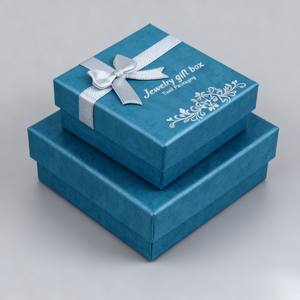 Individuelles Logo Kleine Schmuck-Geschenkbox <span class=keywords><strong>2</strong></span>-teilig Basis und Deckel Papierbox für Ringe Ohrringe Halsketten Luxus-Schmuckaufbewahrungsboxen - Product Image 3