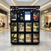 Distributeur de fleurs extérieur étanche avec porte en verre anti-explosion, kiosque de vente de fleurs 24h/24 sans personnel pour marché nocturne