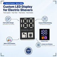 Pantalla LED de 7 Segmentos Personalizable Profesional para Afeitadoras, Módulo de Alimentación Izquierda, Indicador de Estado de Batería para Líneas de Afeitadoras Premium