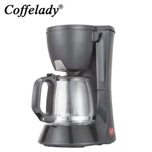6 bardak kahve makinesi kahve filtresi ve cam sürahi, küçük damla kahve makineleri için ev, seyahat ve ofis