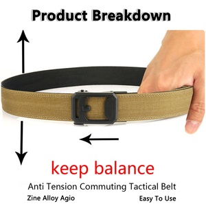 חגורת מותן טקטית EDC דו-שכבתית מניילון 1100D סיטונאית, אבזם נעילה אוטומטי מסגסוגת עמידה, חגורת צמה שימושית ברוחב 3.8 ס\"מ - Product Image 2