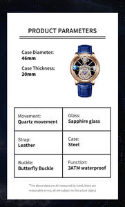 蒙特霍姆2023赌博盘品都设计男装手表顶级品牌豪华雅克克天文石英轮盘赌手表巴塞尔世界 - Product Image 3