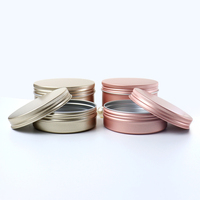 Boîtes métalliques rondes vides de 1 oz, 2 oz, 4 oz, 6 oz, 8 oz, en or rose, blanc, noir, récipients en métal, pots en aluminium, boîtes à bougies pour cosmétiques