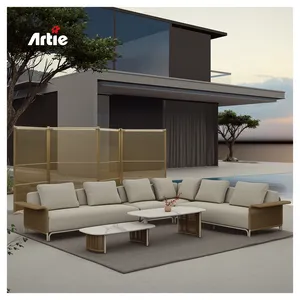 Artie di lusso a forma di U divano giardino Lounge Set moderno mobili da esterno cortile a bordo piscina divano da giardino divano divano da giardino Set