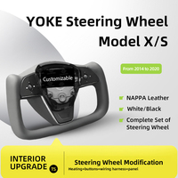 Volant en cuir Nappa blanc/noir avec chauffage pour Tesla Model X/ Model S 2016-2020, modification Plug and Play pour véhicules électriques