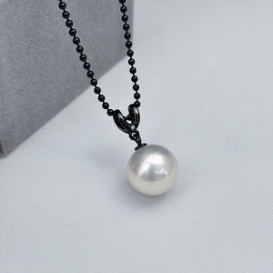 Colgante de Plata S925 con Cuentas Redondas de 9-13 mm, Accesorios para Collar de Moda DIY, Base Vacía 31155 - Product Image 2