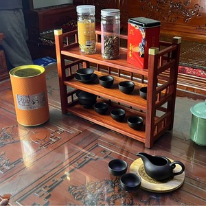 Solid Wood Rosewood <b>Desktop</b> <b>Shelf</b> Single Layer Mortise And Tenon Structure For Wine Display - Product Image 3