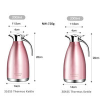 Maxcook 2L 304 Acier inoxydable Thermos sous vide Grande capacité Bouilloire Théière Design élégant 6-12 heures Isolation thermique