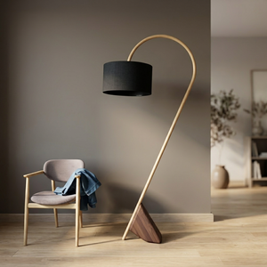 Minimalist Metal Floor Lamp <b>Black</b> Cylindrical <b>Shade</b> Multicolored Large Size LED <b>Light</b> Source Easy Installation Residential Use - Product Image 2