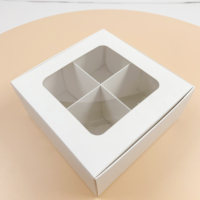 Emballage de gâteau de tasse de trou de fenêtre de papier kraft de qualité alimentaire imprimé de logo personnalisé boîte de Cupcake boîtes d'emballage de tarte sucrée biscuit