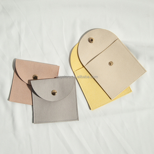 8x8cm di lusso in microfibra borse per gioielli per <span class=keywords><strong>orecchini</strong></span> collana in pelle scamosciata busta con bottone portagioie piccolo <span class=keywords><strong>sacco</strong></span> di cristallo - Product Image 3