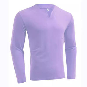 2025 <span class=keywords><strong>Amazon</strong></span> Export New Hot Selling Fitness Camiseta deportiva de gran tamaño para <span class=keywords><strong>hombre</strong></span> Elástico y cómodo de manga larga con cuello en V - Product Image 5