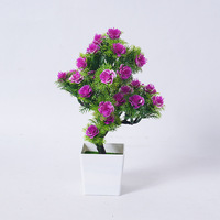 Arbre artificiel en pot en gros, faux bonsaï avec fleurs de roses, plante verte en pot pour la décoration de la maison, du bureau et du salon