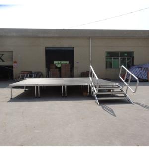 Plateforme de scène portable en aluminium et contreplaqué, réglable en hauteur, légère, avec montage facile et surface antidérapante pour événements - Product Image 2