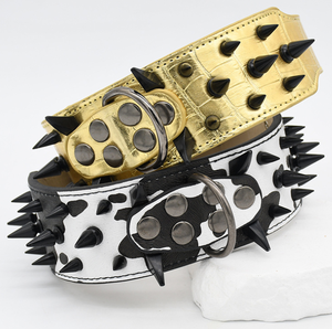 Großhandel Spiked Leder Hunde halsband Leder Eavy Duty gepolstert und verstellbar für große und XL-Rassen - Product Image 6