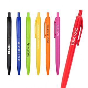 Stylos publicitaires rétractables en plastique multicolores en gros, stylos à bille personnalisés bon marché avec logo publicitaire en vrac, cadeaux promotionnels - Product Image 3