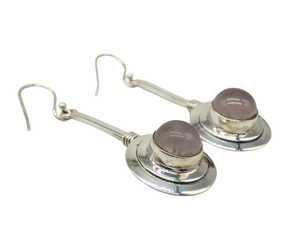Pendientes de Cuarzo Rosa Natural de Alta Calidad, Hechos a Mano, Plata de Ley 925, Pendientes Colgantes de Piedra Rosa Suave para Mujer, Fabricante - Product Image 2