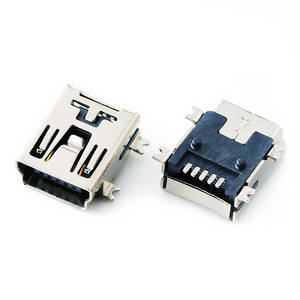 Conector MINIUSB de cuatro pines, interfaz de 5P con carcasa de hierro y cobre, SMT, totalmente integrado, miniUSB mini hembra. - Product Image 2