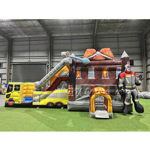 Château gonflable commercial en PVC, personnalisé, avec toboggan aquatique et piscine intégrée - Product Image 6