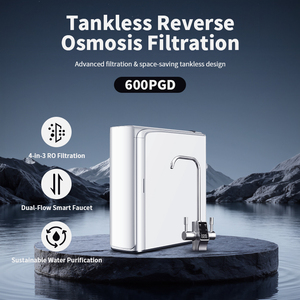 Système d'osmose inverse Purey, <span class=keywords><strong>filtre</strong></span> à <span class=keywords><strong>eau</strong></span> double RO, 600 GPD, débit rapide, sans réservoir, <span class=keywords><strong>sous</strong></span> <span class=keywords><strong>évier</strong></span>, avec robinet LED intelligent - Product Image 2