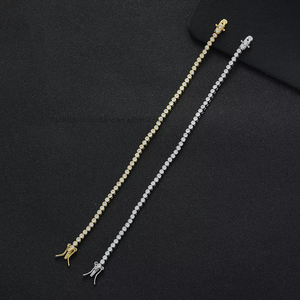 2Mm Bag <b>Set</b> Tennis <b>Bracelet</b>, European and American Single-row Copper <b>Set</b> Zirconium Hip-hop <b>Bracelet</b> Tanjing Fashion - Product Image 2