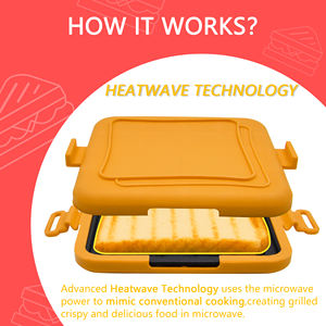 غسالة صحون سميكة آمنة ميكروويف-محمصة سريعة لتوفير الوقت صانع بانيني أطباق خَبز والمقالي - Product Image 5
