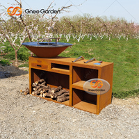 Barbecue extérieur en acier corten, barbecue européen en métal