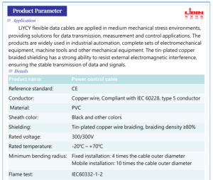 <span class=keywords><strong>Liycy</strong></span> สายส่งข้อมูล300V/300V ตัวนำทองแดงสายเคเบิลพีวีซีหุ้มฉนวนสายควบคุม-55 ~ 200ป้องกันแม่เหล็กไฟฟ้า - Product Image 4