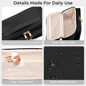 Waterproof Zipper Closure <b>Brush</b> <b>Holders</b> Large Capacity Letter Fashion Cosmetic Organizer Portable Travel <b>Makeup</b> Bag for Women - Product Image 4