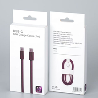 Kabel USB-C 60W PD 3A Pengisian Cepat Berbahan Logam & Nilon Kepang untuk iPhone 18/17/16/15 Pro Max & iPad 1M