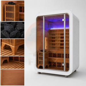 Sauna extérieur préfabriqué avec verrière panoramique pour villa et complexe hôtelier - Product Image 2