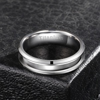 POYA Hochglanzpolierter Titan-Rohling-Ring für Inlay, 8mm 6mm 4mm, Personalisierbare Laser-Rohling-Ringe
