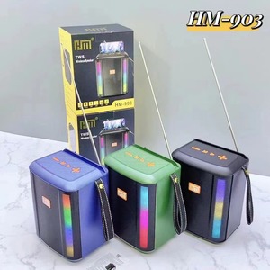 HM-<span class=keywords><strong>903</strong></span> Màu Xanh Răng Loa Ngoài Trời Di Động DJ Máy Nghe Nhạc Điện Thoại Di Động Đứng Loa Không Dây Có Dây Giao Diện Microphone RGB Loa - Product Image 4