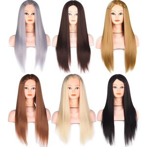 Tête de mannequin pour la pratique du coiffage, cheveux gris, pour le tressage et les chignons, maquillage et formation à la coupe - Product Image 1