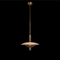 Moderno cobre latón moderno trapecio latón cuencos sombras interior Villa Hotel sala de estar LED techo lámpara colgante araña